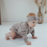 Ribbed Bubble Romper | Mushroom