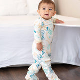 Bamboo Zip-up Footies | Reef Print