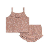 Organic Evie Muslin Tank Set | Candice Floral Dusty Mauve